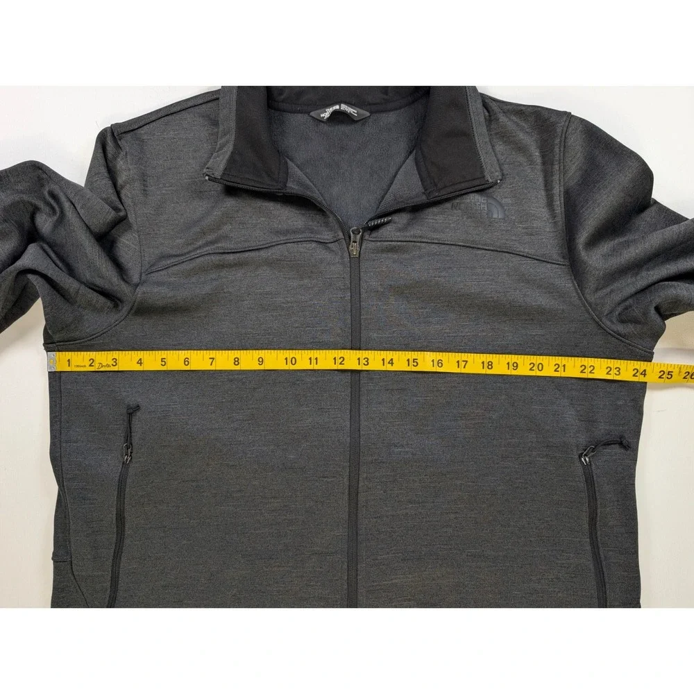 The North Face Mens XL Full Zip Fleece Jacket Charcoal Grey Heathered Softshell